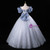 Blue Tulle Sequins Off the Shoulder Bow Quinceanera Dress