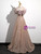 A-Line Gold Sequins Spaghetti Straps Bow Prom Dress