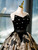 Black Strapless Print Beading Crystal Quinceanera Dress