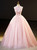 Pink Tulle Halter Flower Beading Quinceanera Dress