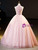 Pink Tulle Halter Flower Beading Quinceanera Dress