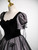 Black Tulle Sequins Square Neck Puff Sleeve Quinceanera Dress