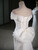 White Mermaid Sequins Appliques Off the Shoulder Wedding Dres