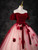 Burgundy Tulle Puff Sleeve Off the Shoulder Quinceanera Dress