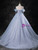 Gray Blue Tulle Sequins Off the Shoulder Quinceanera Dress