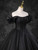 Vintage Black Tulle Sequins Off the Shoulder Quinceanera Dress