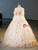 Champagne Tulle Sequins Long Sleeve Quinceanera Dress