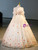 Champagne Tulle Sequins Long Sleeve Quinceanera Dress