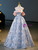 Haze Blue Ball Gown Strapless Quinceanera Dress