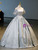 Gray Satin Off the Shoulder Quinceanera Dress