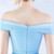 In Stock:Ship in 48 Hours Sky Blue Mermaid Off the Shoulder Pleats Party Dress