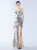 In Stock:Ship in 48 Hours Apricot Silver Sequins Beading Straps Party Dress