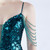 In Stock:Ship in 48 Hours Green Sequins Beading Straps Split Party Dress