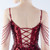 In Stock:Ship in 48 Hours Burgundy Sequins Beading Straps Split Party Dress