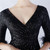 In Stock:Ship in 48 Hours Black Sequins V-neck Short Sleeve Party Dress