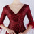 In Stock:Ship in 48 Hours Burgundy Sequins V-neck Short Sleeve Party Dress