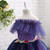 Queenly 3d Flower Applique Dress Grape Flower Girl Dresses Off the Shoulder