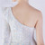 In Stock:Ship in 48 Hours White One Shoulder Split Feather Party Dress