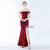 In Stock:Ship in 48 Hours Burgundy Mermaid Sequins Prom Party Dress