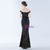 In Stock:Ship in 48 Hours Colorful Black Mermaid Split Sequins Party Dress