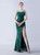 In Stock:Ship in 48 Hours Green Mermaid Sequins Feather Pleats Party Dress