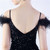In Stock:Ship in 48 Hours Black Straps Sequins Feather Party Dress