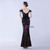 In Stock:Ship in 48 Hours Colorful Black Straps Sequins Feather Party Dress