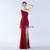 In Stock:Ship in 48 Hours Simple Burgundy One Shoulder Party Dress