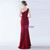 In Stock:Ship in 48 Hours Simple Burgundy One Shoulder Party Dress