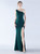 In Stock:Ship in 48 Hours Simple Green One Shoulder Party Dress