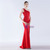 In Stock:Ship in 48 Hours Simple Red One Shoulder Party Dress