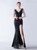 In Stock:Ship in 48 Hours Black Sequins Beading Feather Party Dress