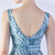 In Stock:Ship in 48 Hours Sky Blue V-neck Sequins Beading Split Party Dress