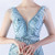 In Stock:Ship in 48 Hours Sky Blue V-neck Sequins Beading Split Party Dress