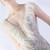 In Stock:Ship in 48 Hours Apricot V-neck Sequins Beading Split Party Dress