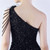 In Stock:Ship in 48 Hours Black Mermaid Sequins One Shoulder Beading Party Dress