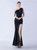 In Stock:Ship in 48 Hours Black Mermaid Sequins One Shoulder Beading Party Dress