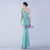 In Stock:Ship in 48 Hours Mint Green Mermaid Sequins One Shoulder Beading Party Dress