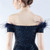 In Stock:Ship in 48 Hours Navy Blue Mermaid Sequins Short Sleeve Party Dress