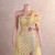 Yellow Tulle One Shoulder Beading Prom Dress