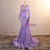 Purple Long Sleeve Sequins Prom Dress