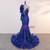 Royal Blue Mermaid Sequins One Shoulder Prom Dress