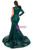 Dark Green Sequins Long Sleeve Prom Dress