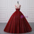 Burgundy Ball Gown Tulle Sequins Spaghetti Straps Beading Prom Dress