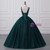 Green Tulle Sequins V-neck Appliques Beading Quinceanera Dress
