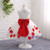 Fashion White Red Flower Girl Dress with Belt Floral V-neck Ball Gown