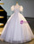 Pink Purple Tulle Puff Sleeve Quinceanera Dress