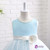Luxurious Blue Flower Girl Dress O-Neck Sleeveless Graduation Gowns Children Baby