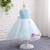 Luxurious Blue Flower Girl Dress O-Neck Sleeveless Graduation Gowns Children Baby