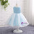 Luxurious Blue Flower Girl Dress O-Neck Sleeveless Graduation Gowns Children Baby